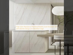 Ubin Porselen Tampilan Marmer yang Dikoreksi dengan Ketahanan Noda Tinggi dengan Desain Marmer dan Tepi yang Dikoreksi