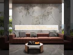 Ubin Porselen Dalam Ruangan Ketebalan 9mm Marmer Putih/Ilusi/Serat Kayu untuk Lantai yang Tahan Lama dan Elegan