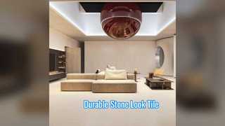 Lantai Batu Terlihat Ubin Porselen Modern 9mm