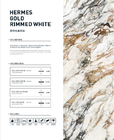 Hermes Gold Rimmed White Color Marble Slab Tile Building Decoration