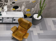 Inkjet Glaze Carpet Ceramic Tile 600x600 Mm Tahan Aus Warna Abu-abu Muda