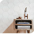 Tampilan Mable Hexagon 200X230mm Ubin Lantai Porselen Ruang Tamu