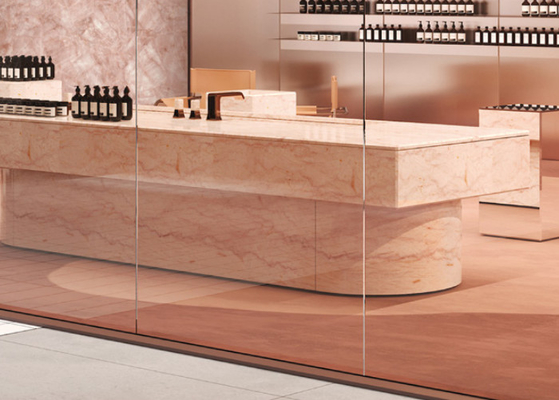 Elegant 6mm Interior Porselen Wall Slab untuk Dekorasi Ruang Tamu