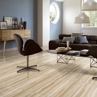 Tahan noda Ya Polished Finish Indoor Porcelain Stoneware Tiles Untuk Kinerja Lantai yang Lebih Tinggi