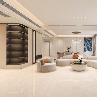 Peti Porselen Modern dengan Desain Campuran Semen Marmer Mudah dibersihkan dan Cocok dengan Gurut untuk Ruang Kontemporer