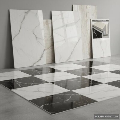 Dekorasi Bangunan Tampilan Marmer Porselen Jubin Lempar Permukaan Ringan Tekstur Metode Pemasangan Set Ringan Mortar Atau Perekat awet Dan Bergaya