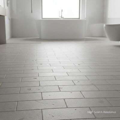 Ubin Lantai Kamar Mandi Porselen Tahan Gores Tinggi Permukaan Sedikit Bertekstur Memberikan Ketahanan Tergelincir dan Lantai Bergaya untuk Kamar Mandi